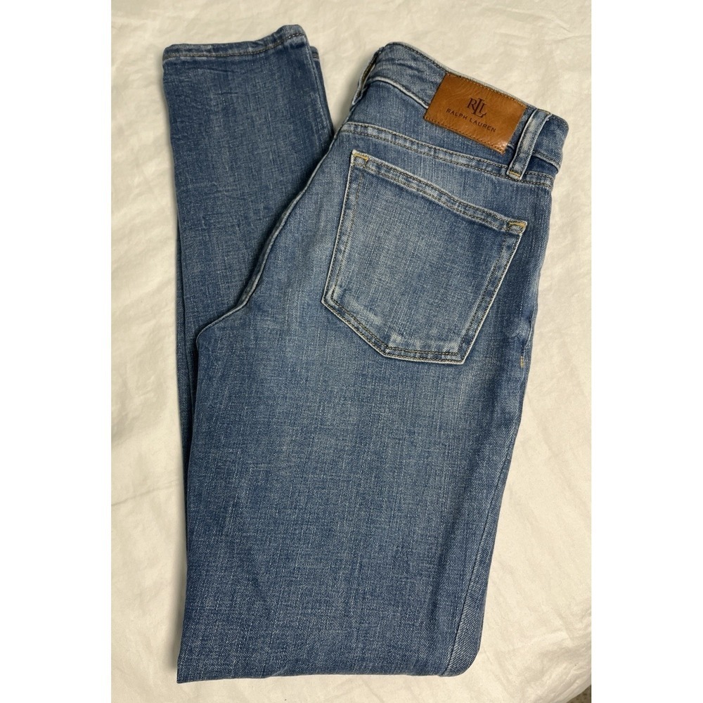 Ralph Lauren Super Skinny Blue Jeans Women 0 (Fits 6/8) Stretch Low Rise 28x29 - Picture 11 of 11
